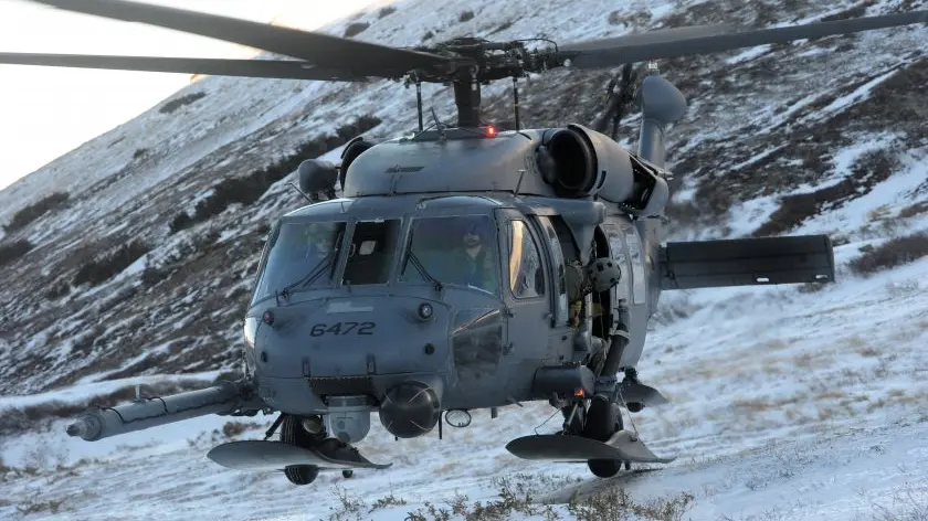Airglas equipped military helicopter